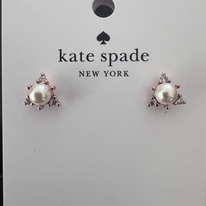 Kate Spade Gold and Clear Stud Earrings